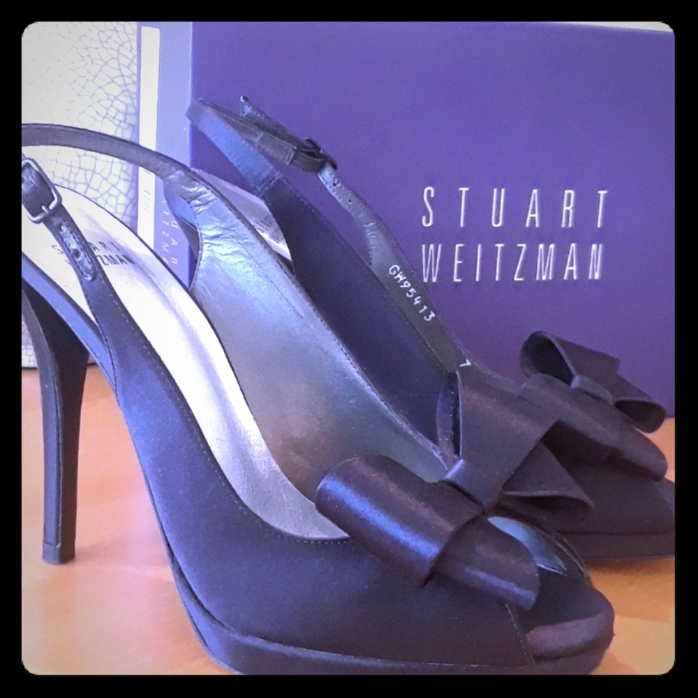 Peep toe Satin Bow Heels